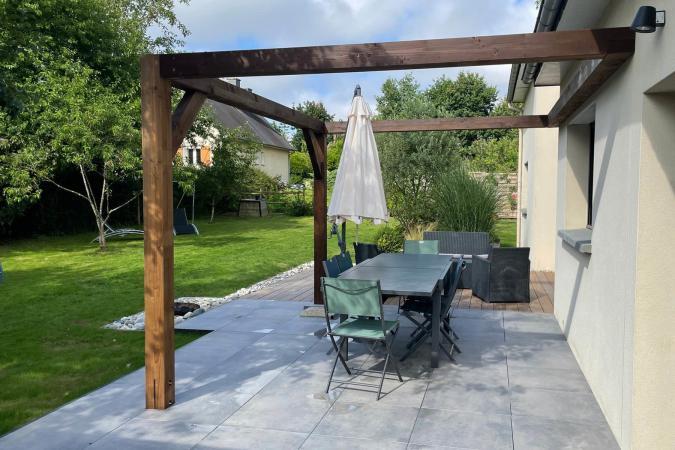 Arche de jardin pergola portique fer vieilli 200x40x250cm - LOUIS